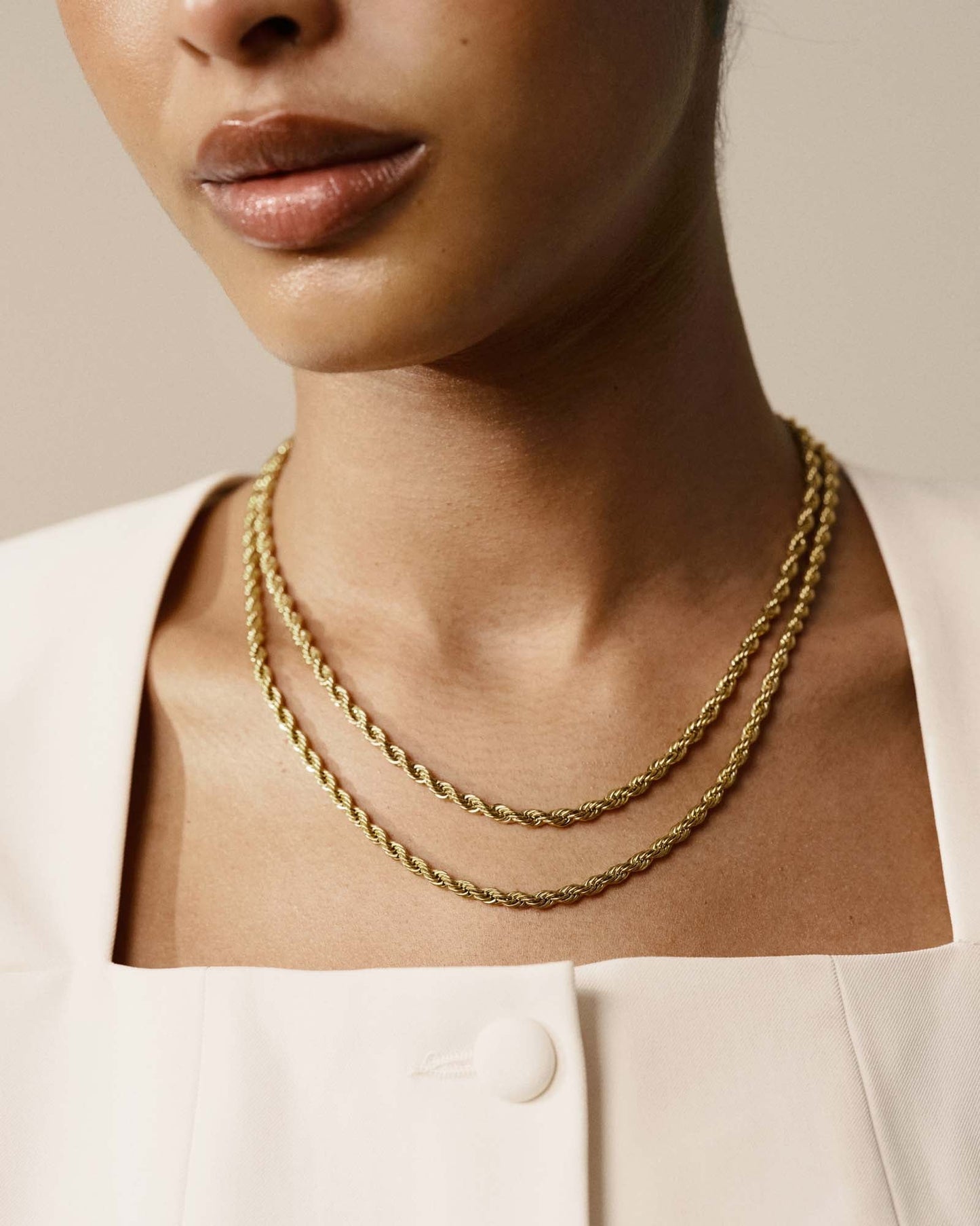 Bold Rope Chain Gold Necklace