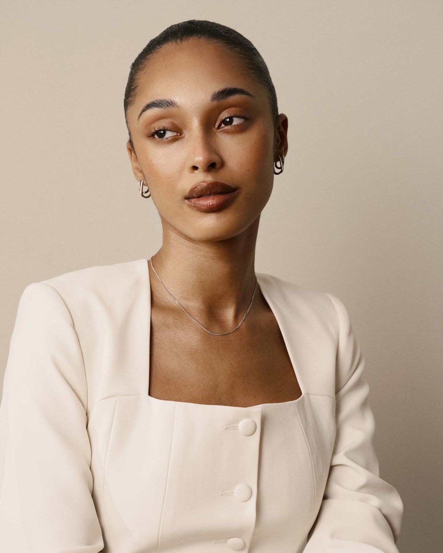 Thin Curb Chain Steel Small Necklace