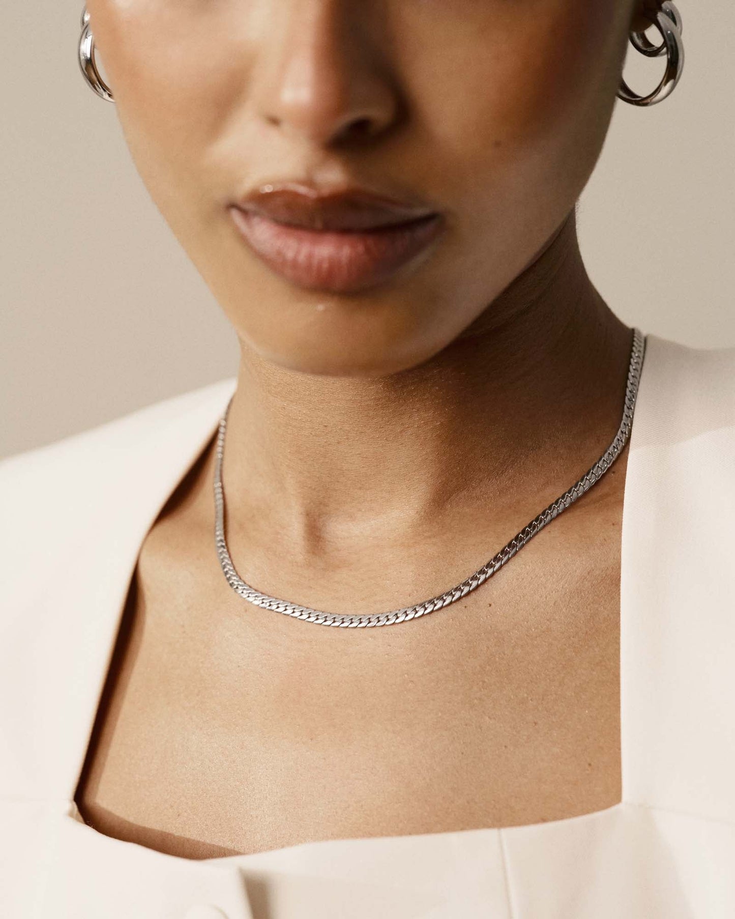 Serpentine Chain Steel Small Necklace