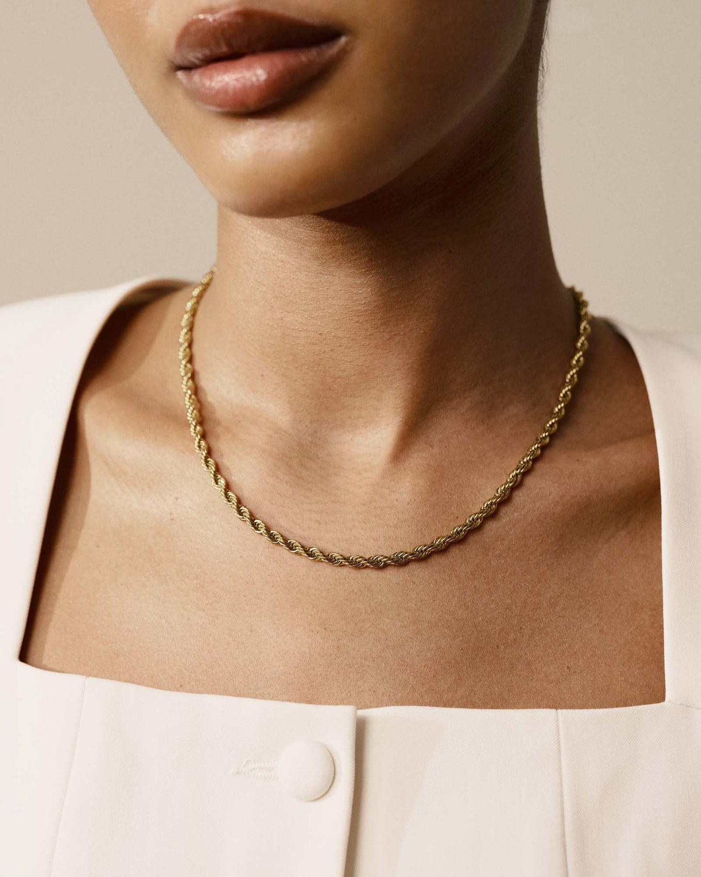 Bold Rope Chain Gold Necklace