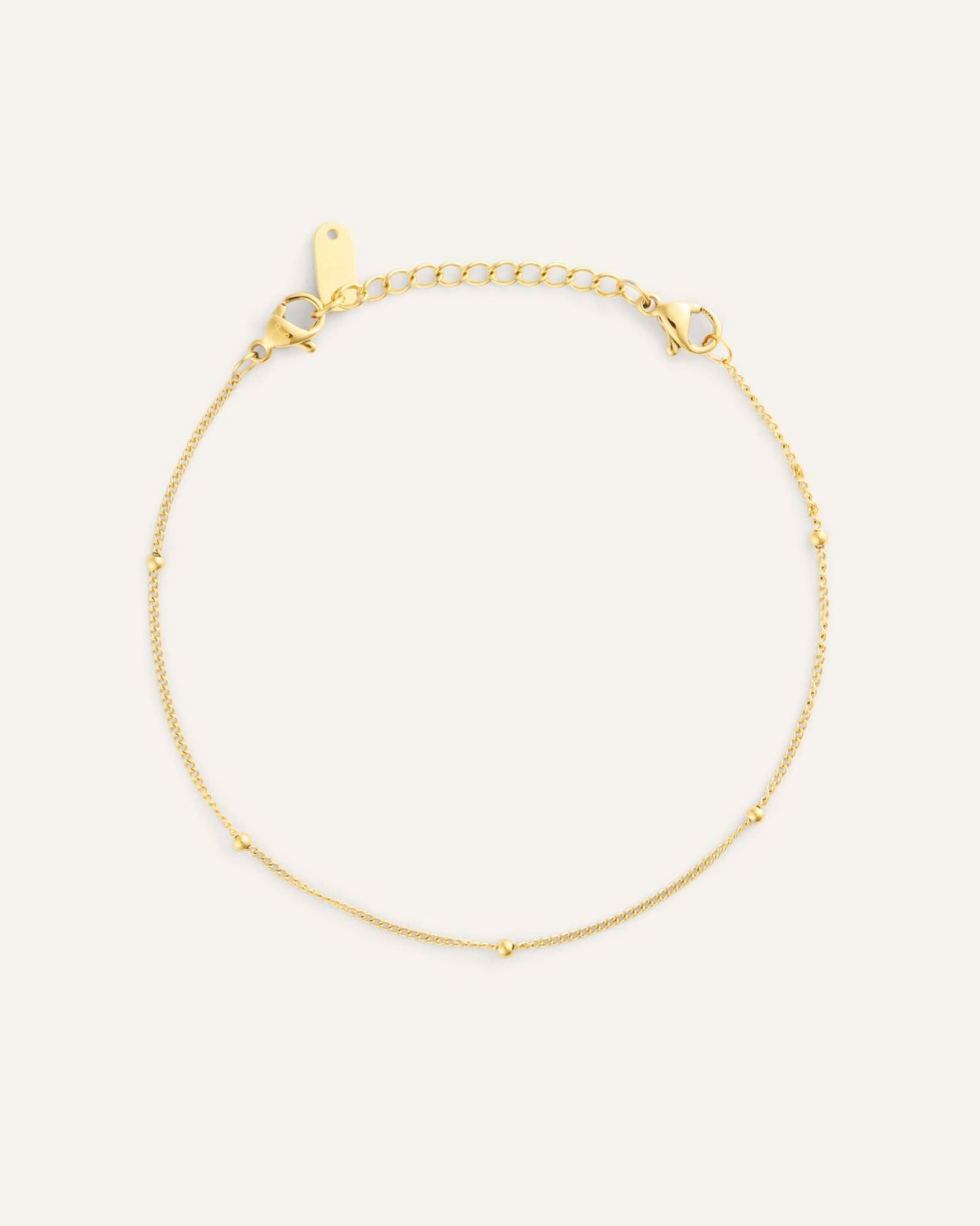 Beaded Chain Gold Bracelet