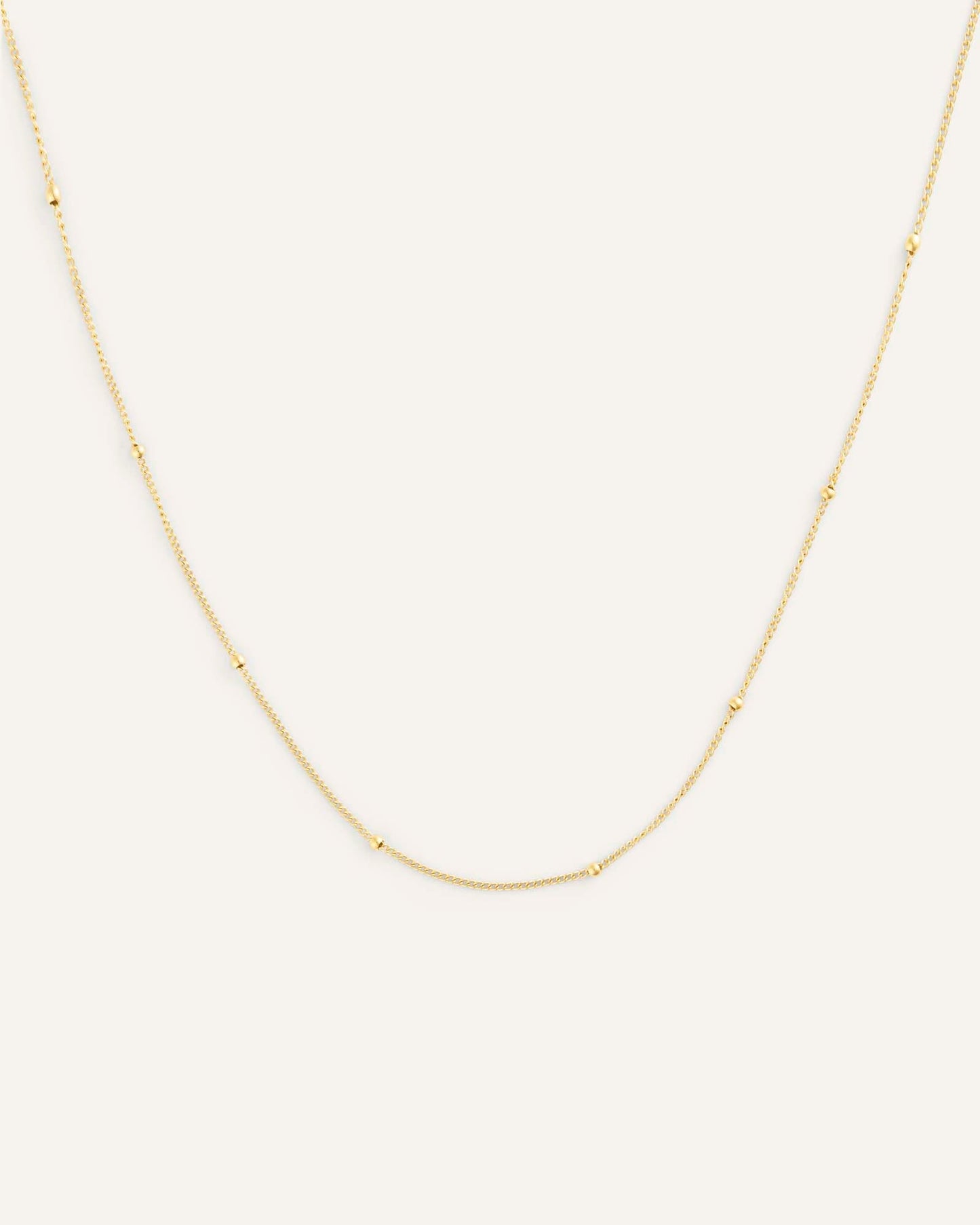 Beaded Chain Gold Necklace
