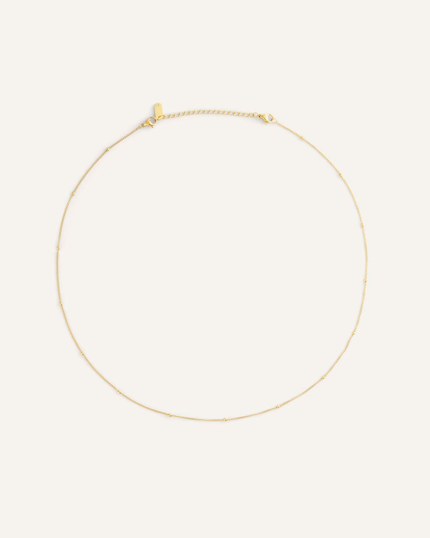Beaded Chain Gold Necklace