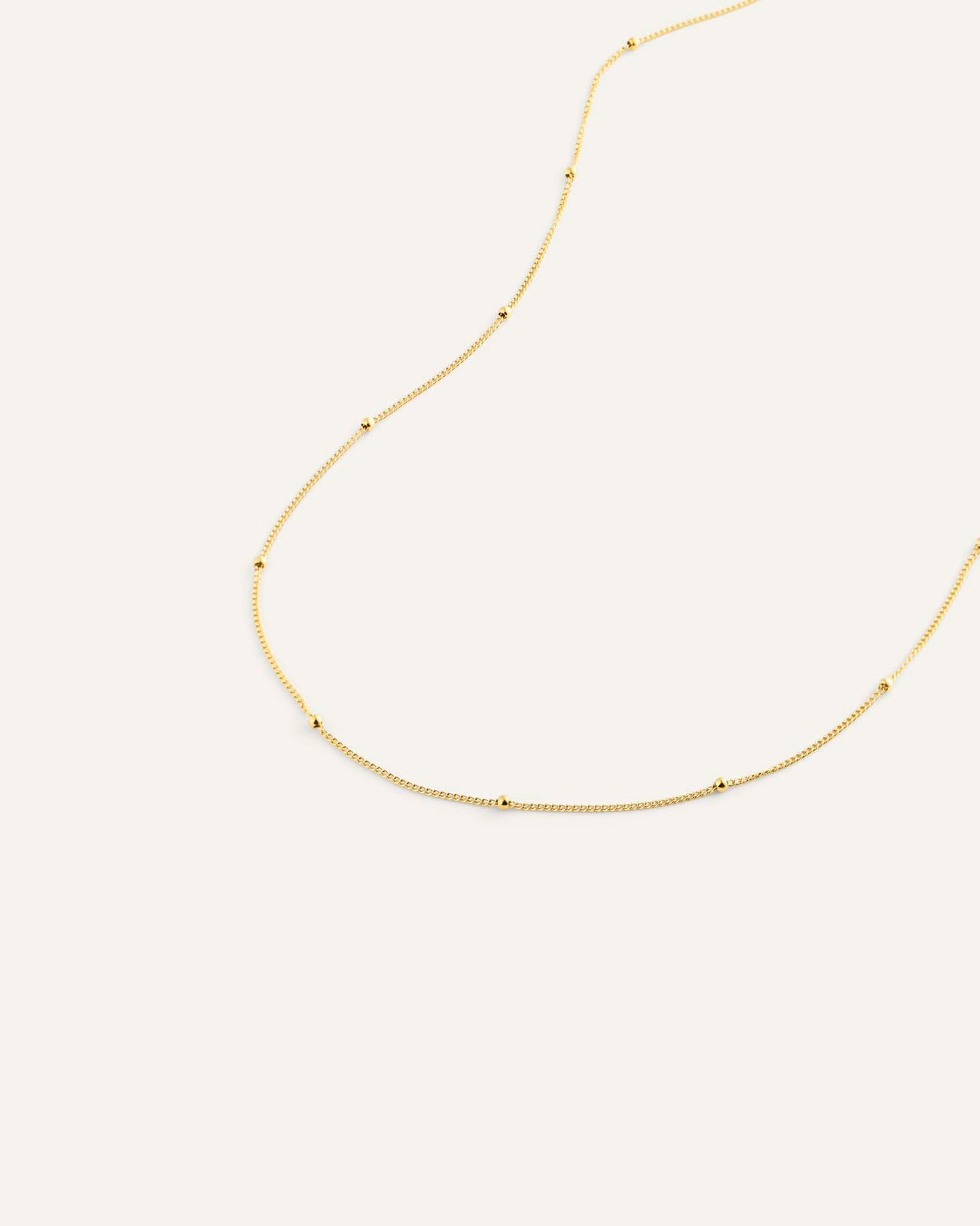Beaded Chain Gold Necklace