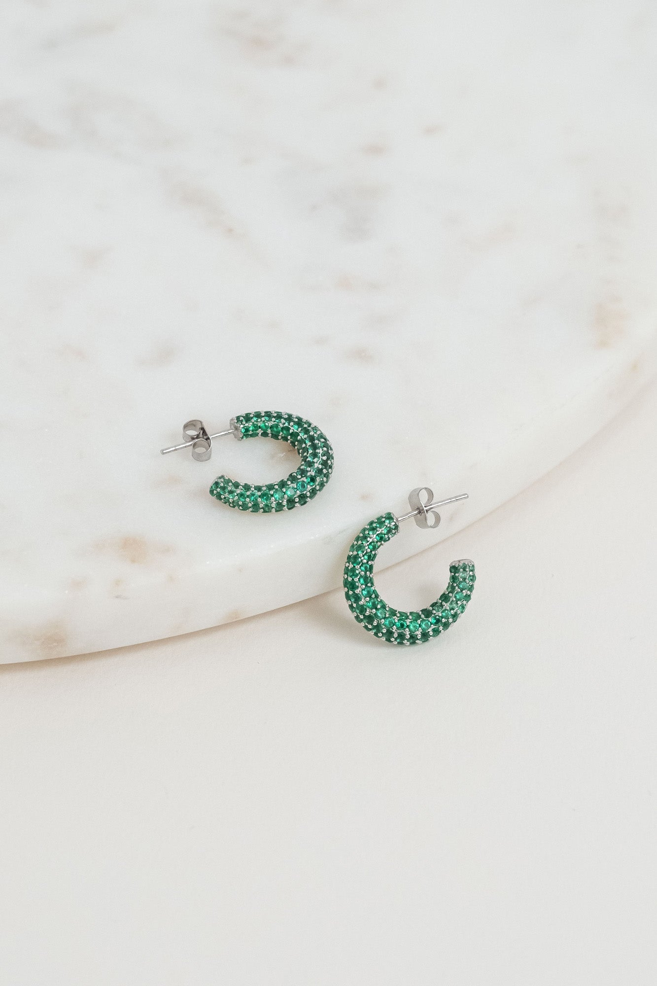 Glasier Earrings Silver/Green