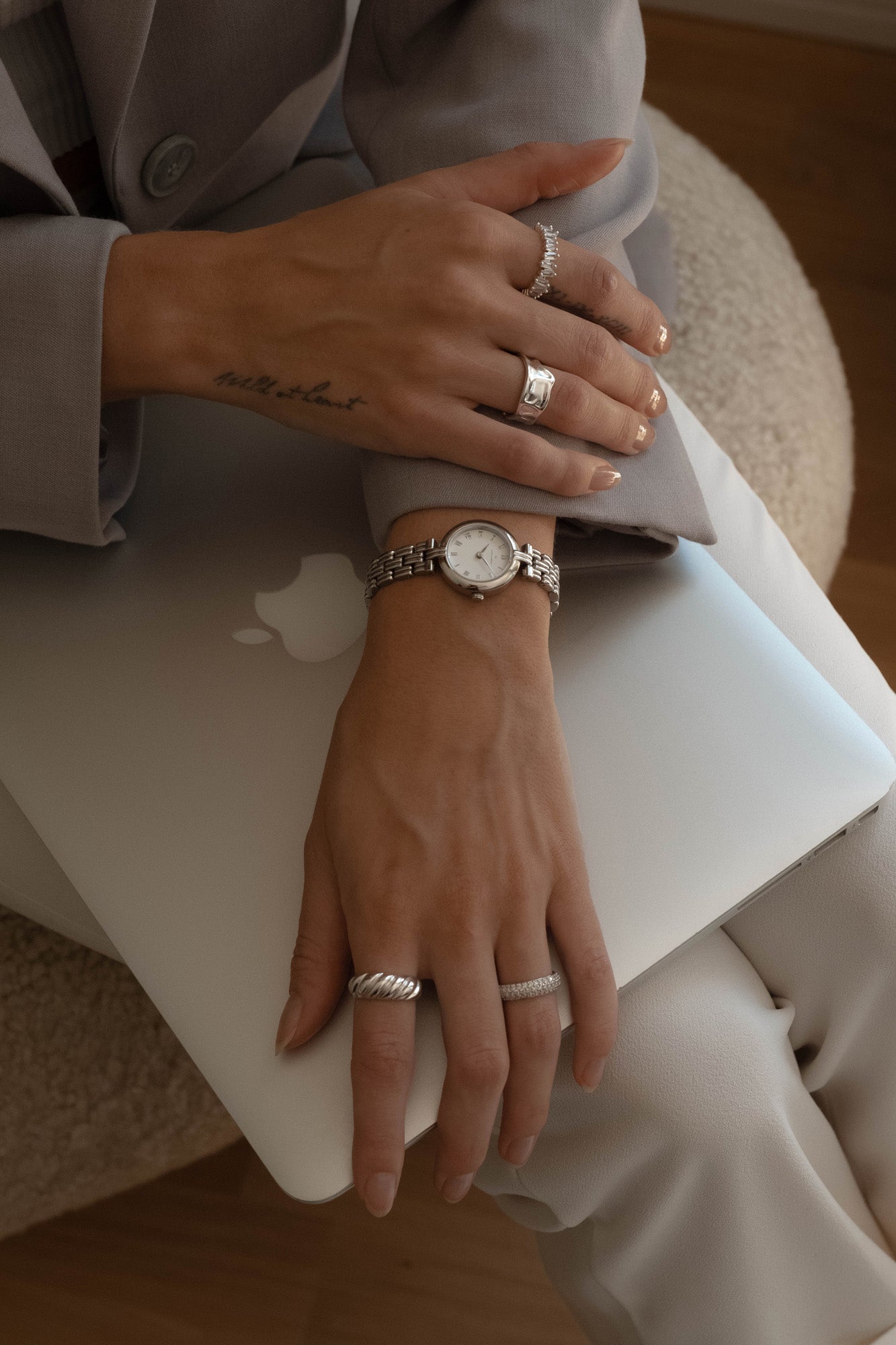 Solar Ring Silver/White