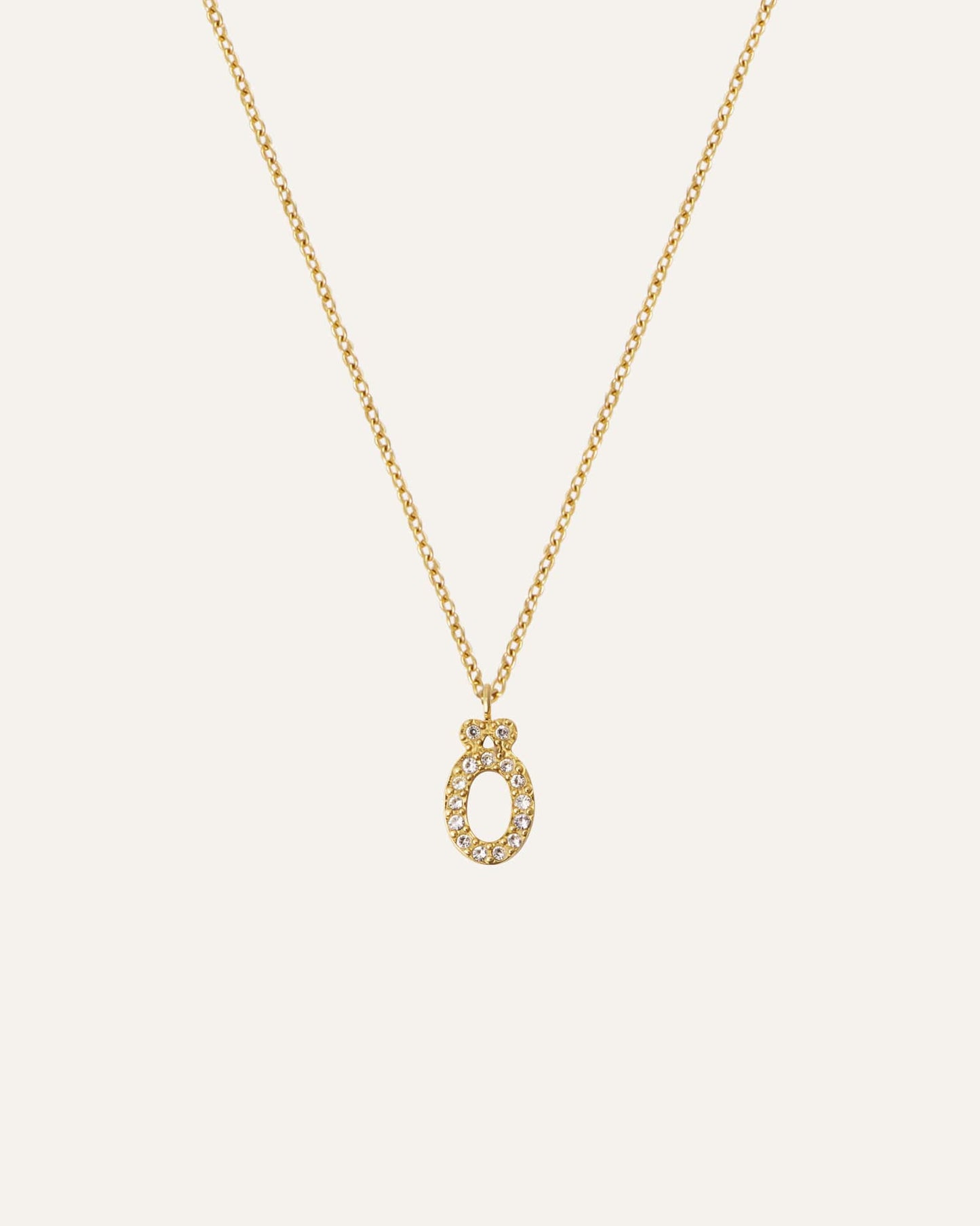 Petite Stone Letter Gold Necklace