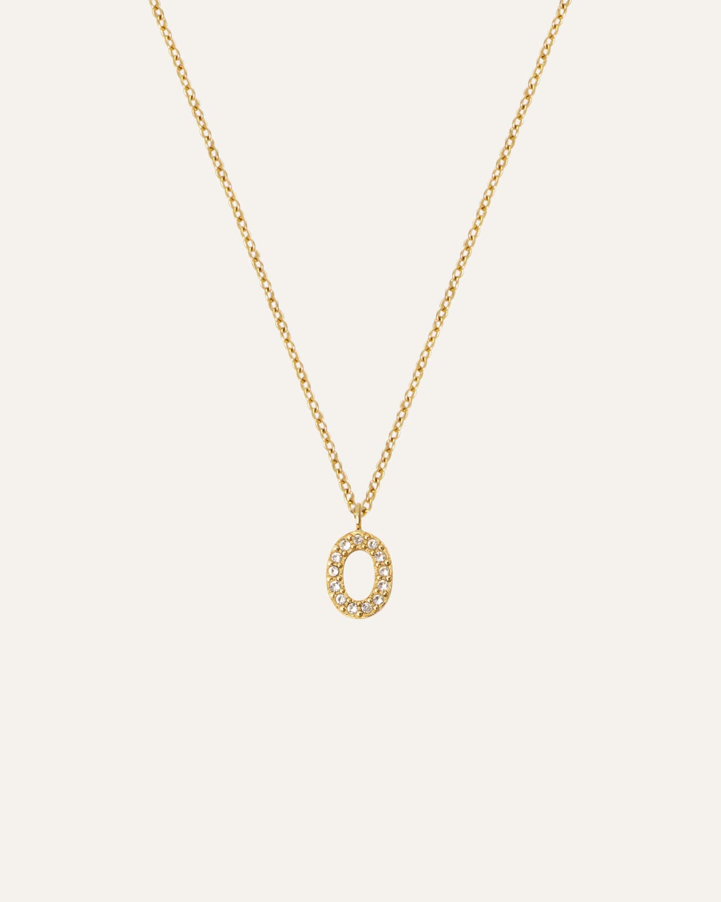 Petite Stone Letter Gold Necklace