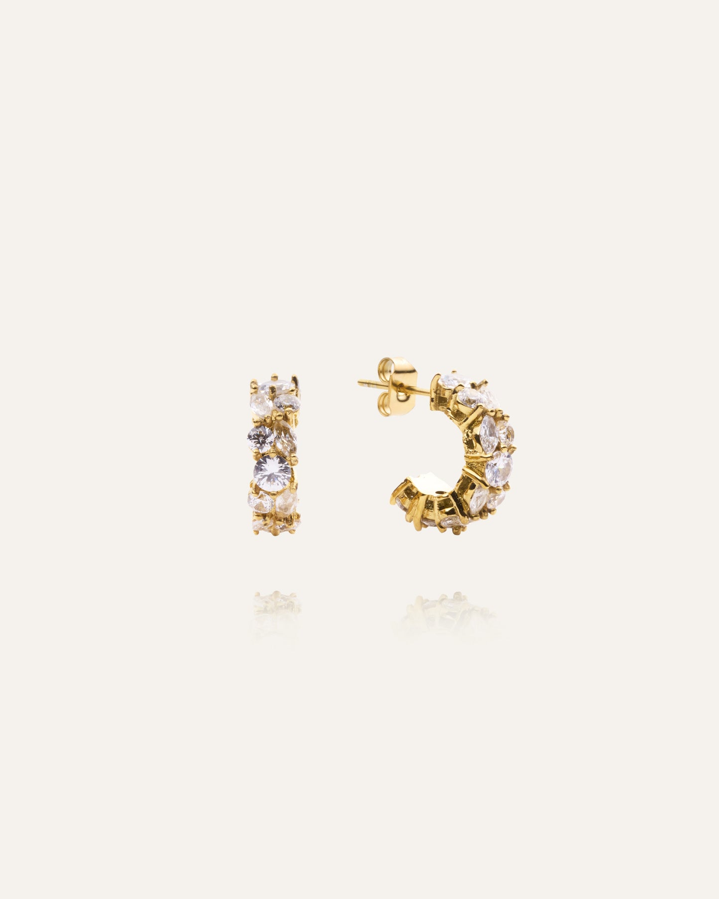 Queen earrings gold small