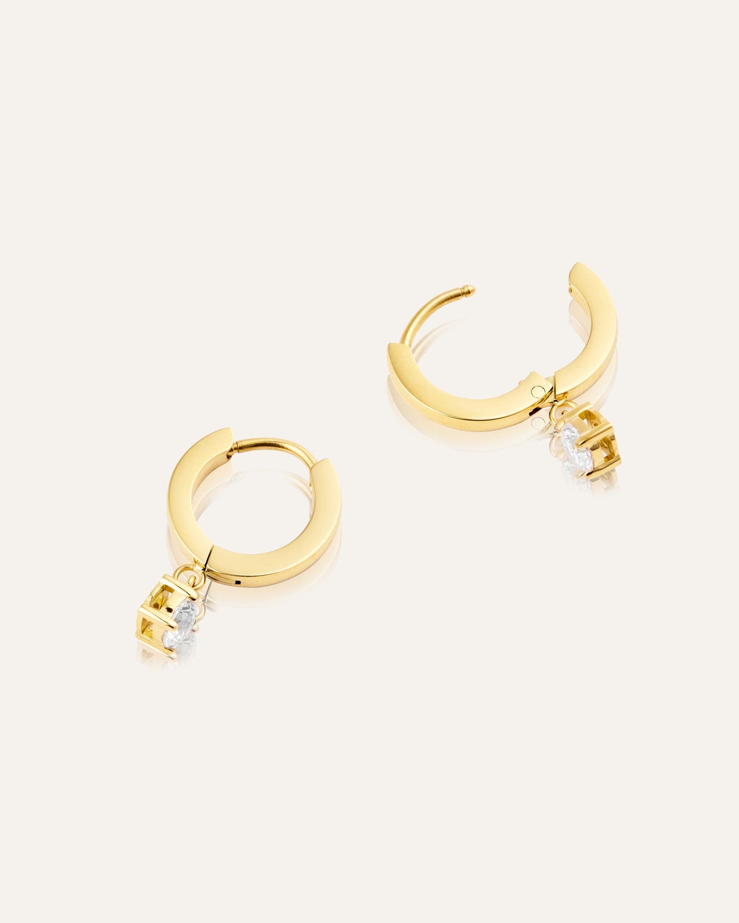 Jolie Gold Hoops - White