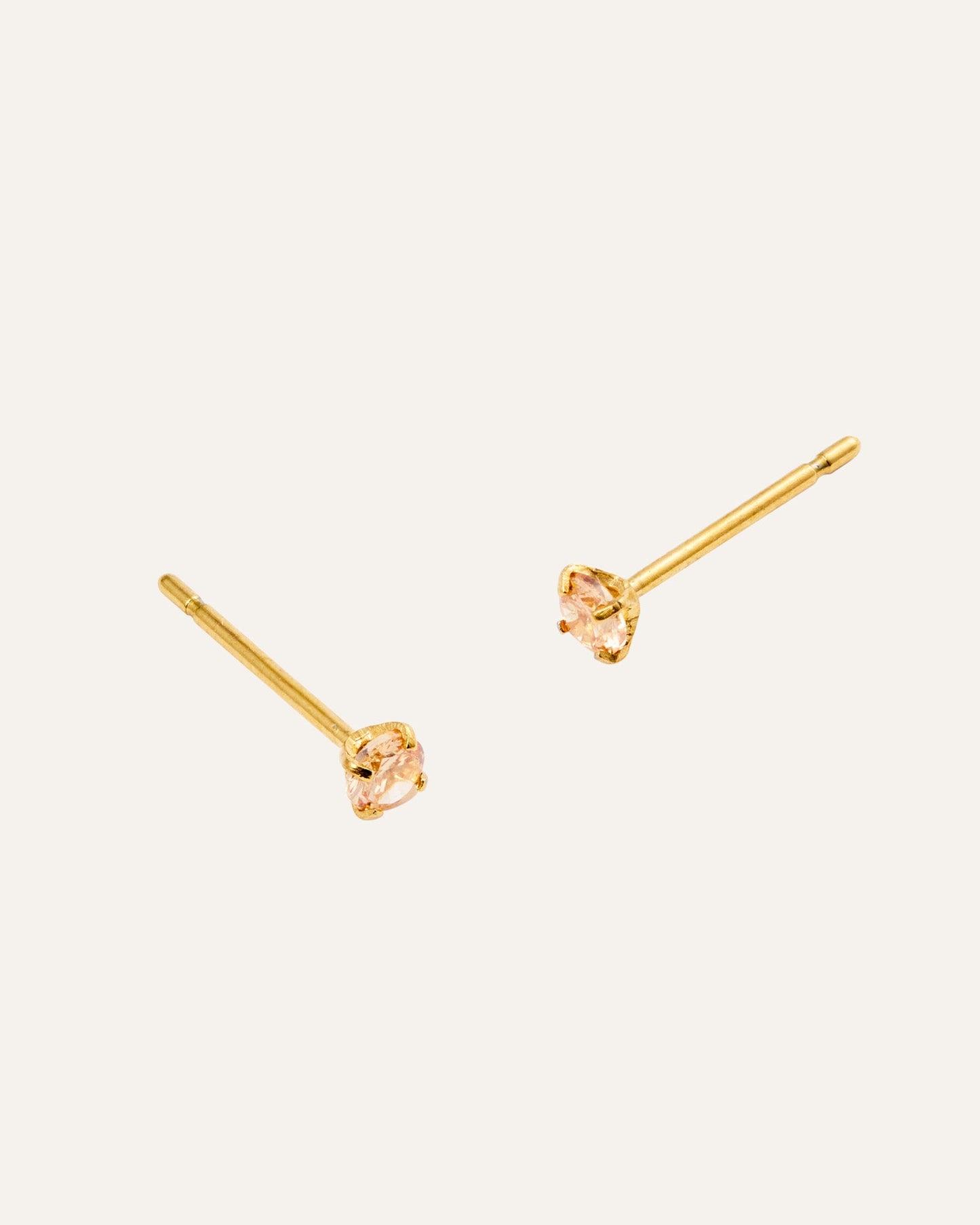 Jolie Gold Small Studs - Champagne