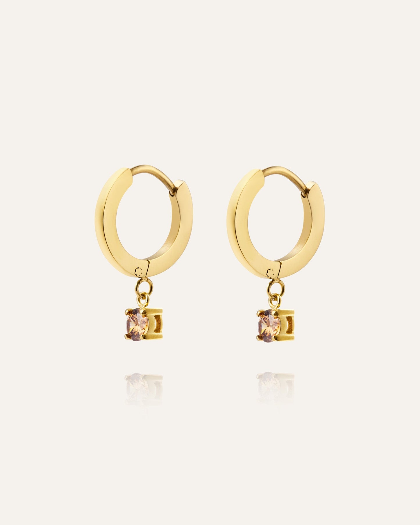 Jolie Gold Hoops - Coffee