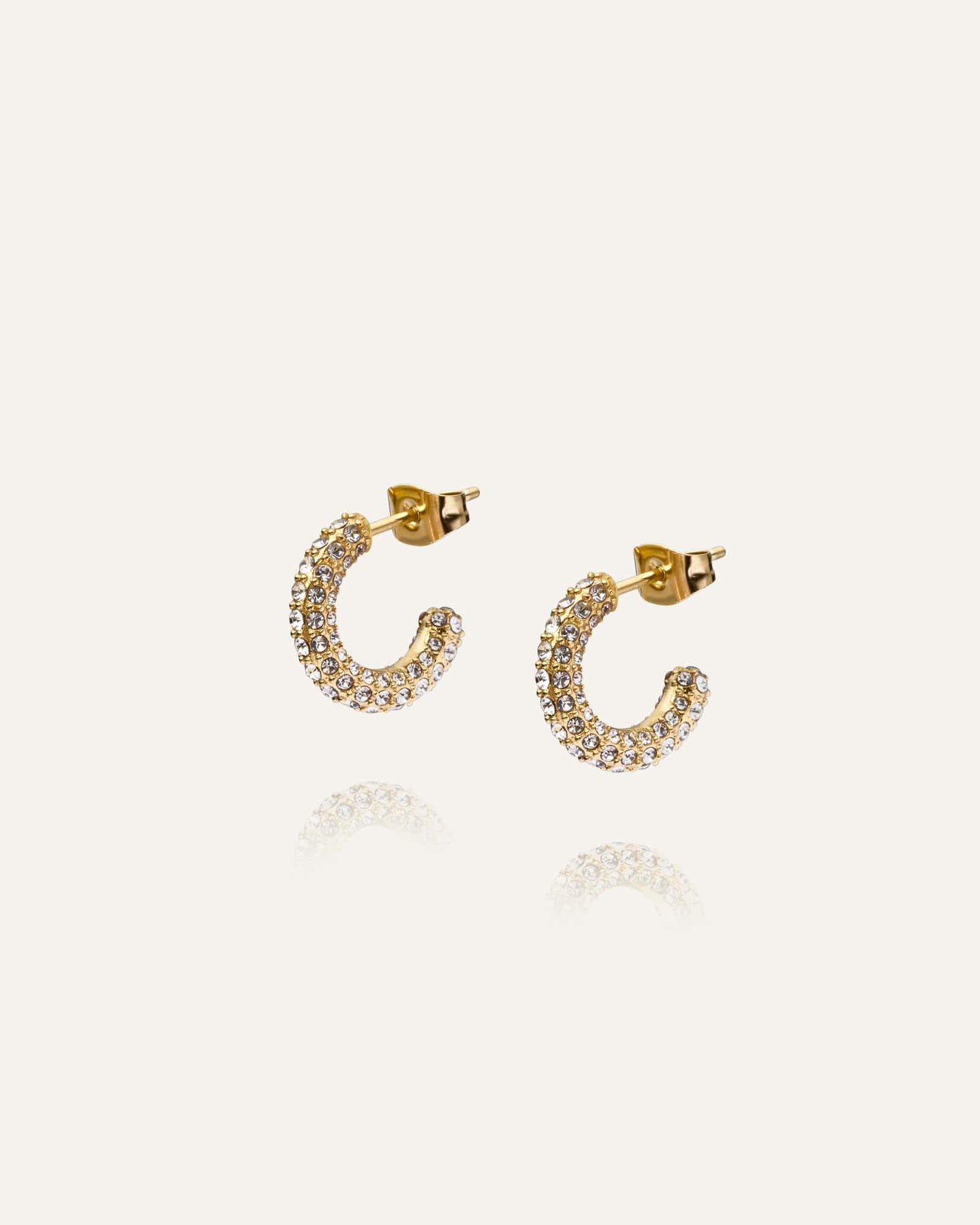 Pavé eternal small gold earrings