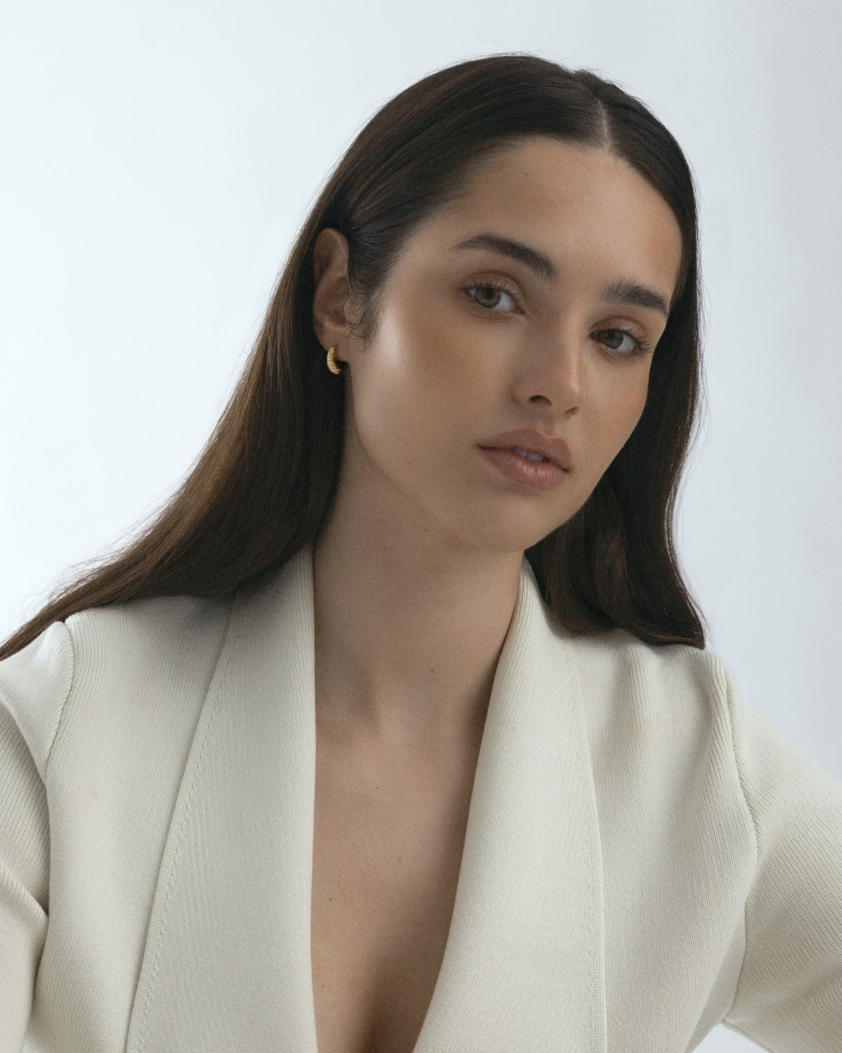 Pavé precious small  hoops