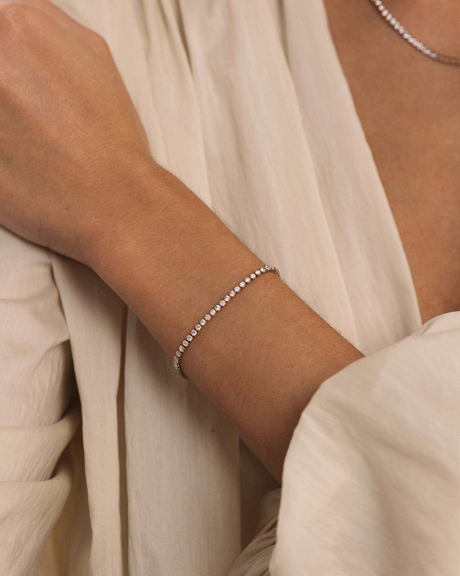Shiny Tennis Bracelet Gold – Mockberg