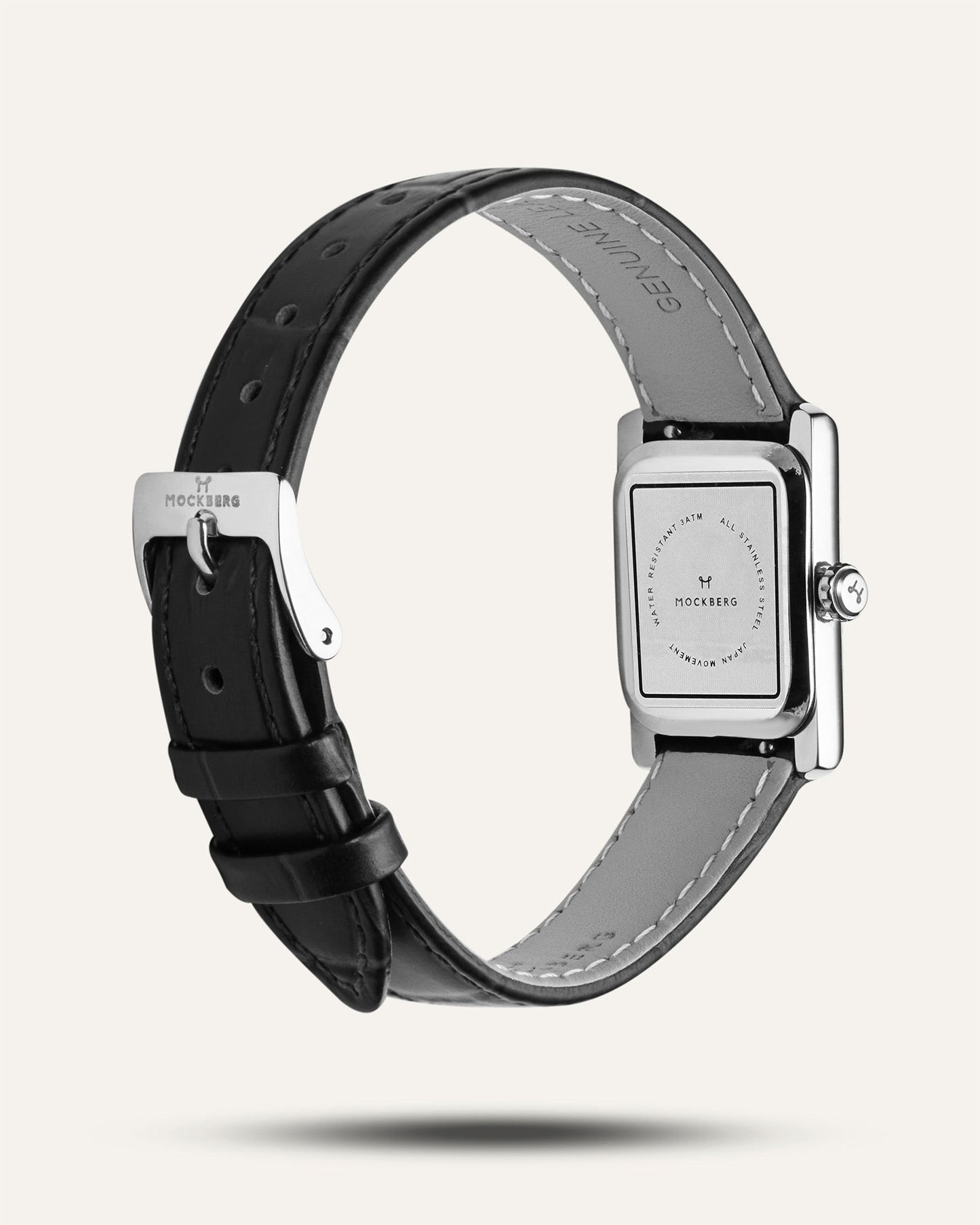 Strap Timeless Black Leather Silver + sprint