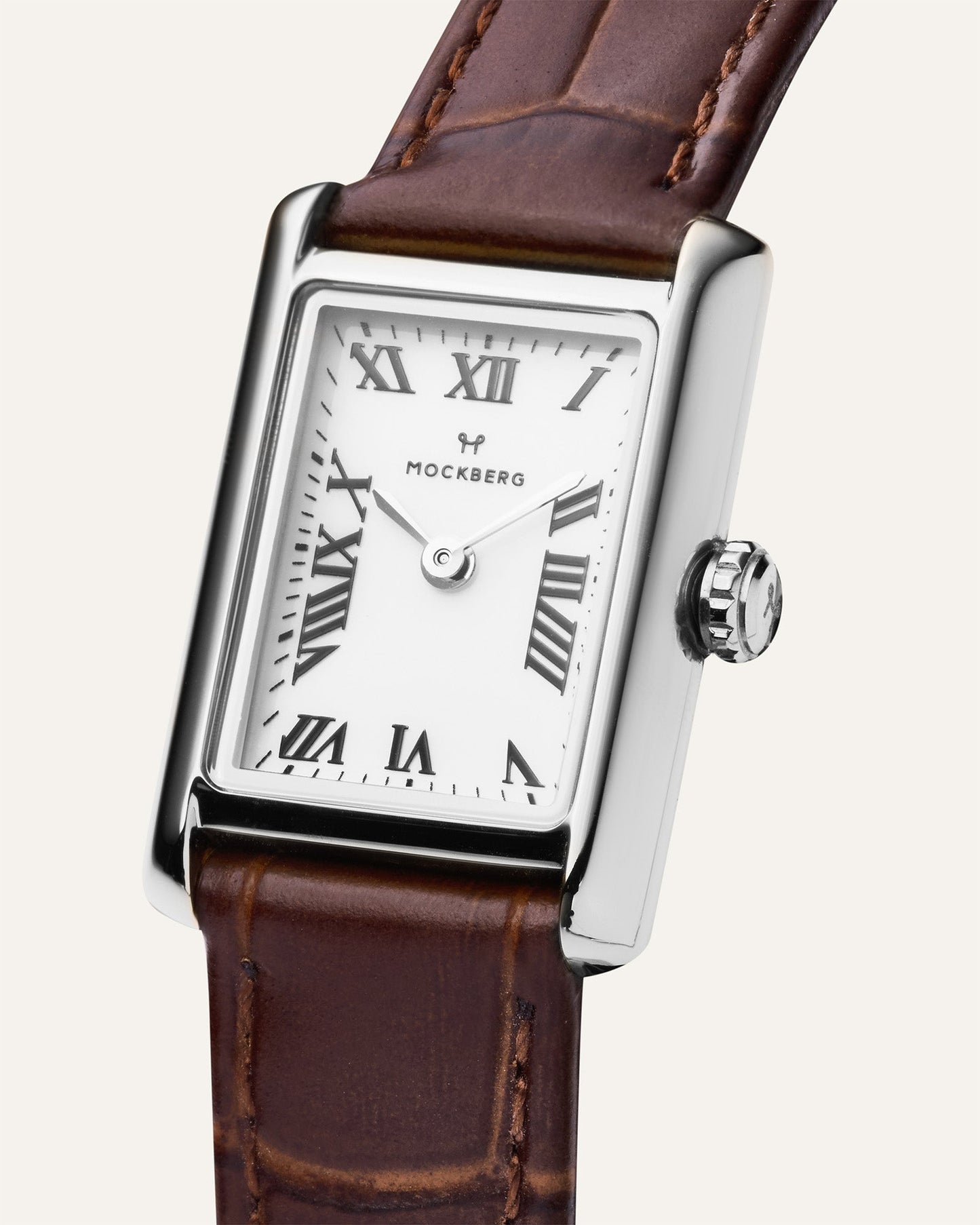 Timeless Brown Leather Silver Watch