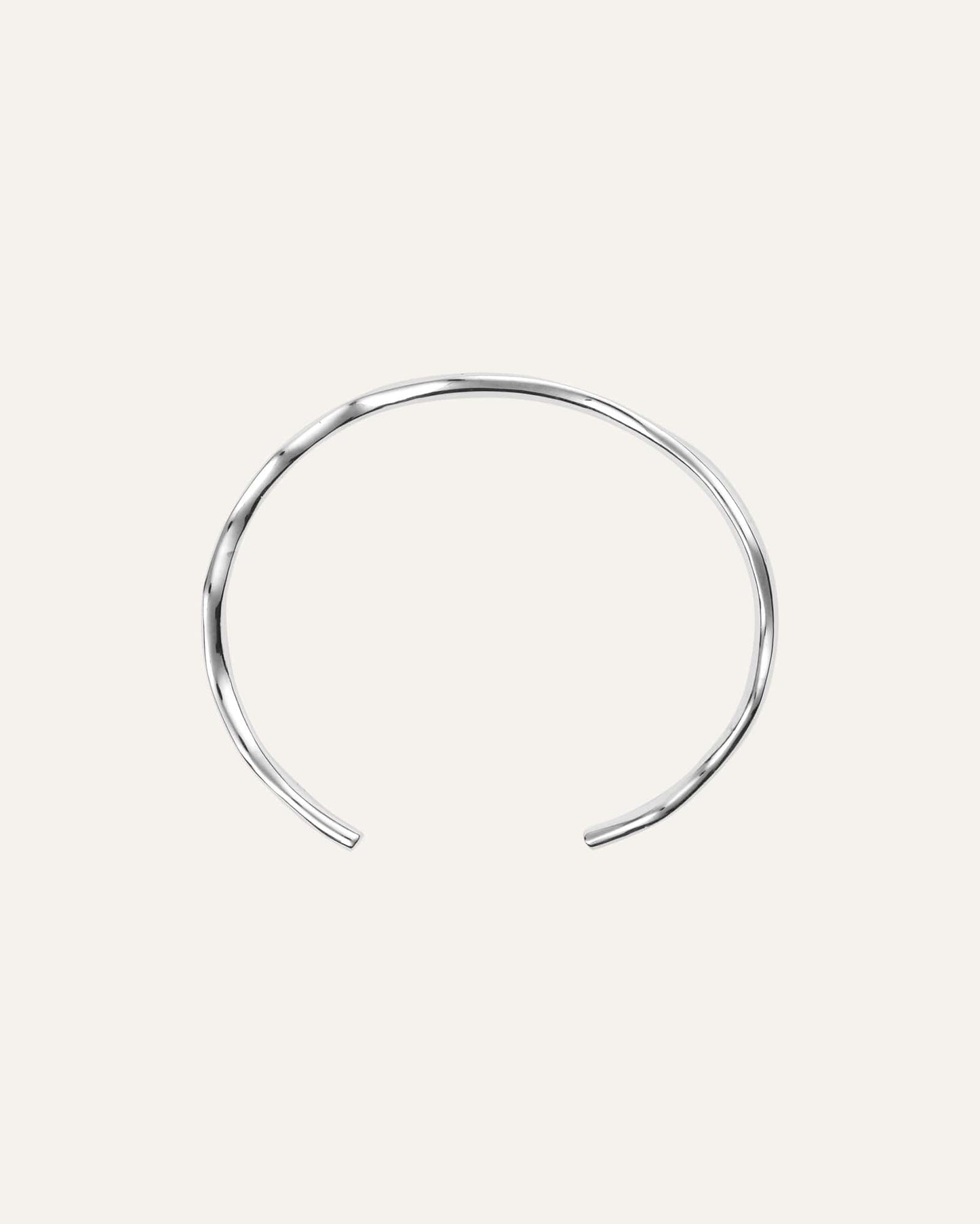 WAVY BOLDED CUFF SILVER BRACELET