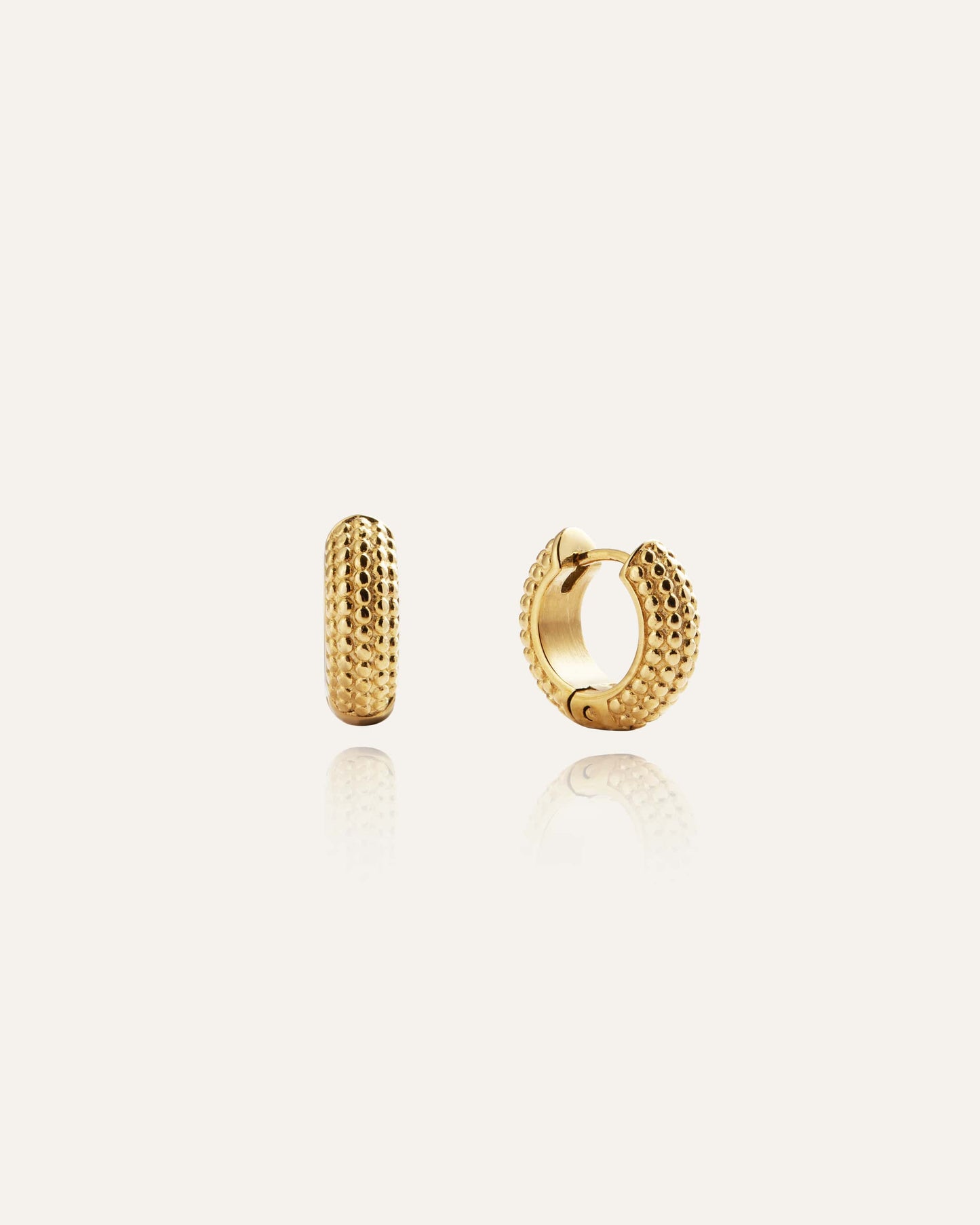 Beaded hoops Gold Medium