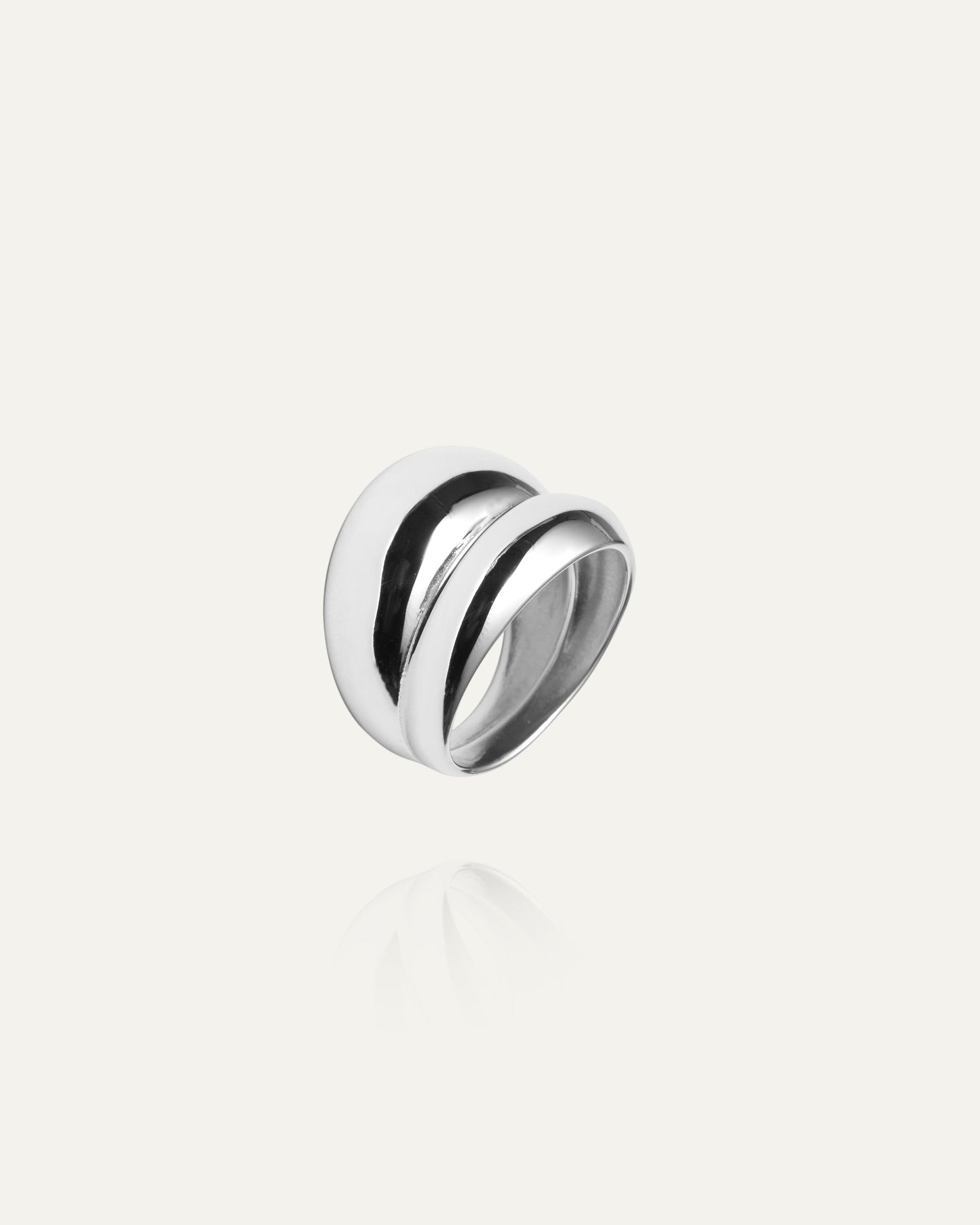 Rebel Double Silver Ring