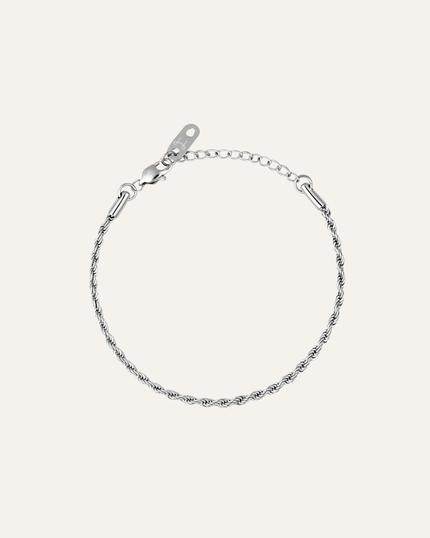 Thin Rope Bracelet Silver